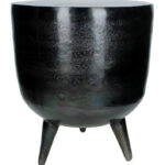 Krukje zwart aluminium rond