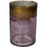 Paars gouden waxinelichthouder glas