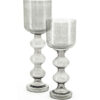 Rond windlicht grijs glas
