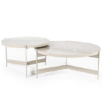 Salontafel set beige metaal