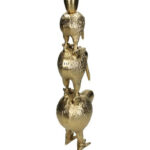 Vogeltjes kandelaar goud aluminium