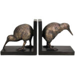 Boekensteun brons vogels polyresin
