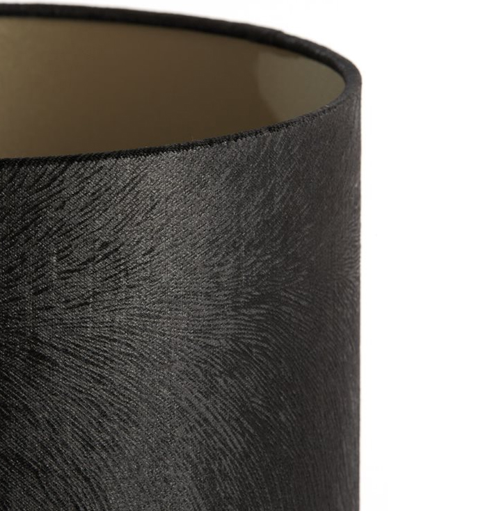 Cilinder lampenkap textiel zwart