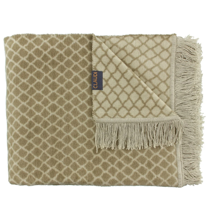 Claudi Plaid Colly Brown Bruin Beige Met Franjes