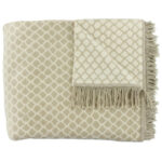 Claudi Plaid Colly Naturel Beige Met Franjes