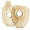 Glazen vaas beige organisch