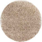 Hoogpolig beige voerkleed polyester wol