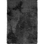 Hoogpolig vloerkleed polyester antraciet