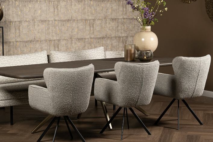eetkamerstoel beige hoge rug
