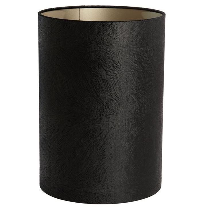 Lampenkap cilinder zwart textiel