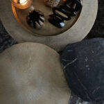 Marmeren salontafel versteend hout