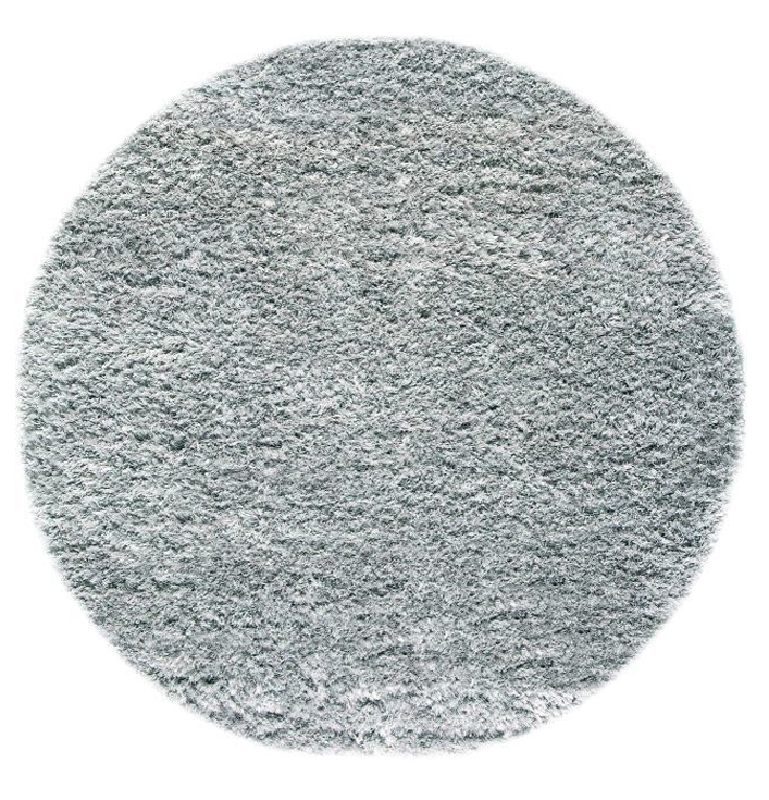 Polyester vloerkleed grijs hoogpolig