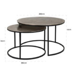 Salontafel set goud aluminium Richmond