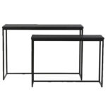 Sidetable rechthoek zwart metaal