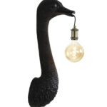 Struisvogel wandlamp zwart kunststof