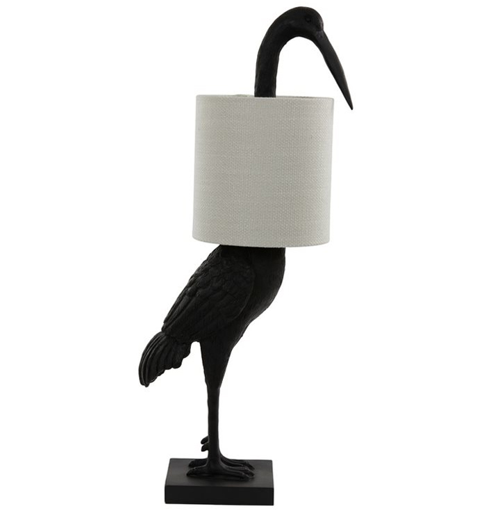 Tafellamp vogel zwart kunststof
