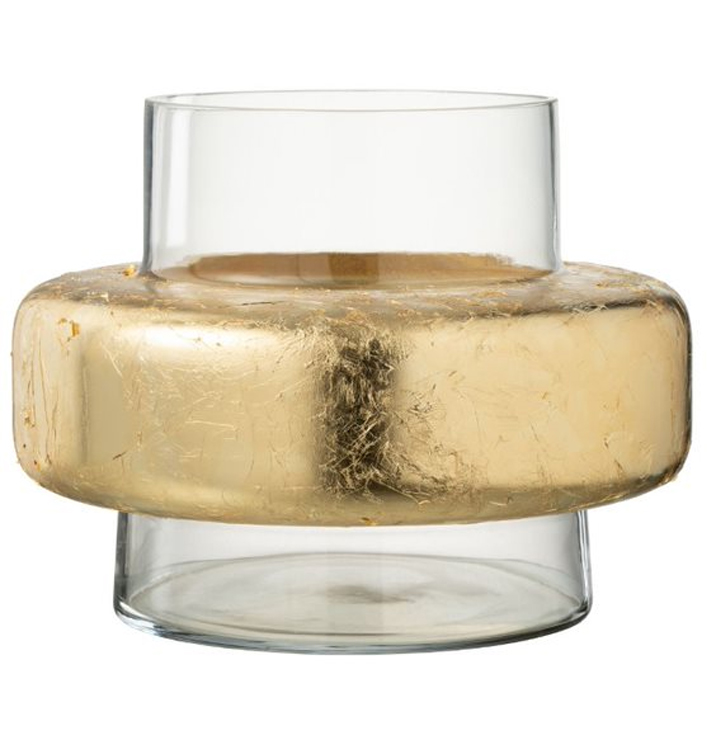 Vaas transparant gouden ring glas