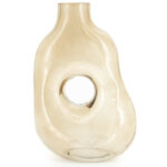 Vaas organisch beige glas