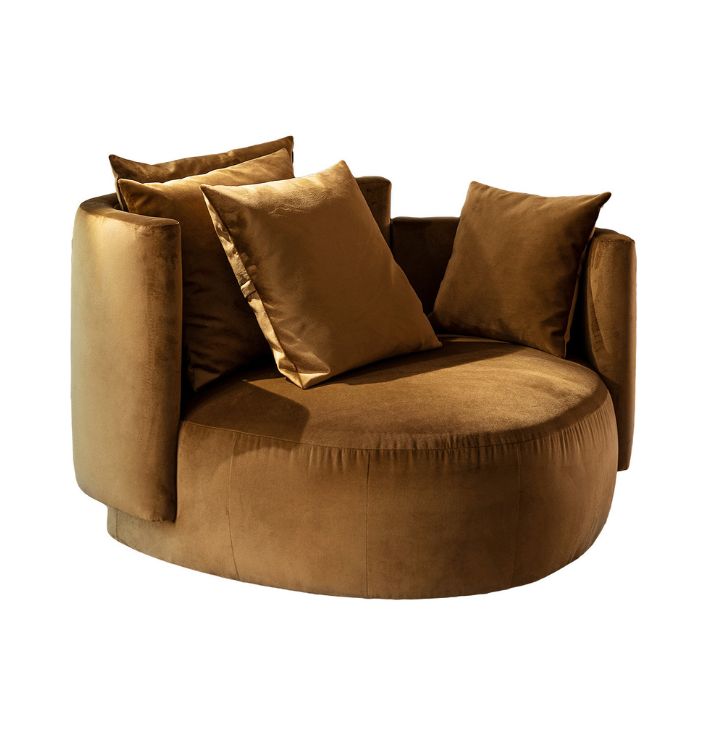 Velvet fauteuil goud