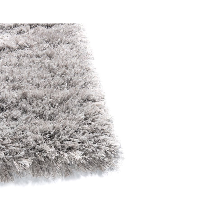Vloerkleed grijs polyester hoogpolig
