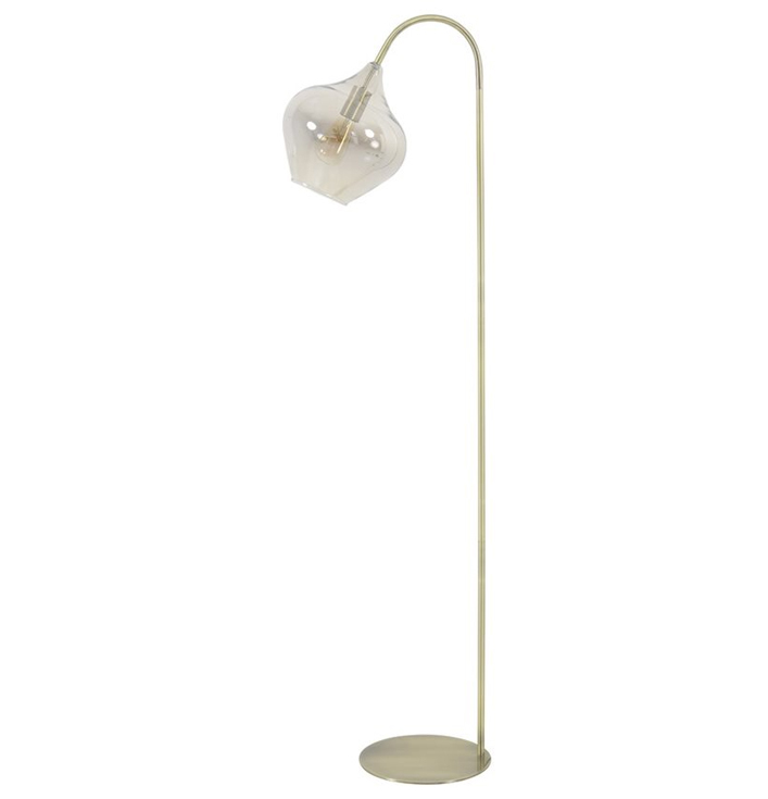 Vloerlamp goud glas