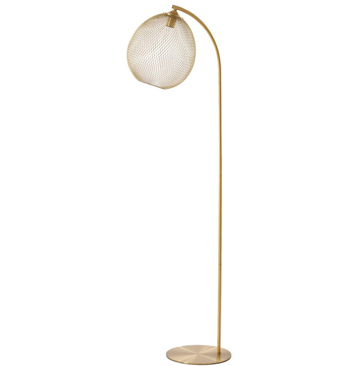 Vloerlamp rond metaal goud