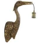 Wandlamp vogel goud kunststof
