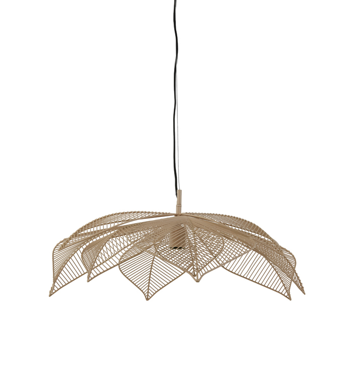 beige hanglamp bladeren metaal