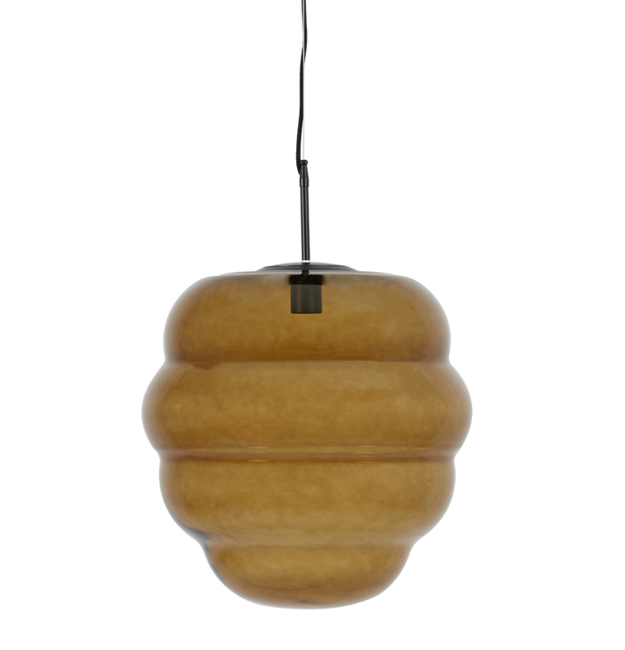 bruine hanglamp glas zwart