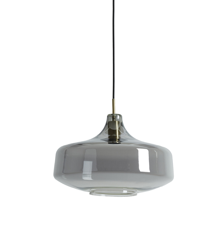 hanglamp antiek brons smoke glas