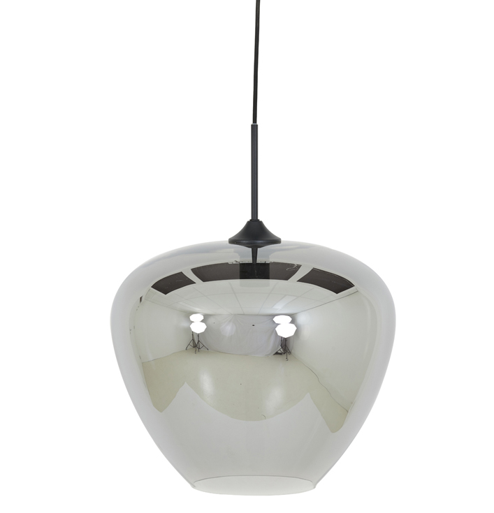 hanglamp grijs rond glas smoke