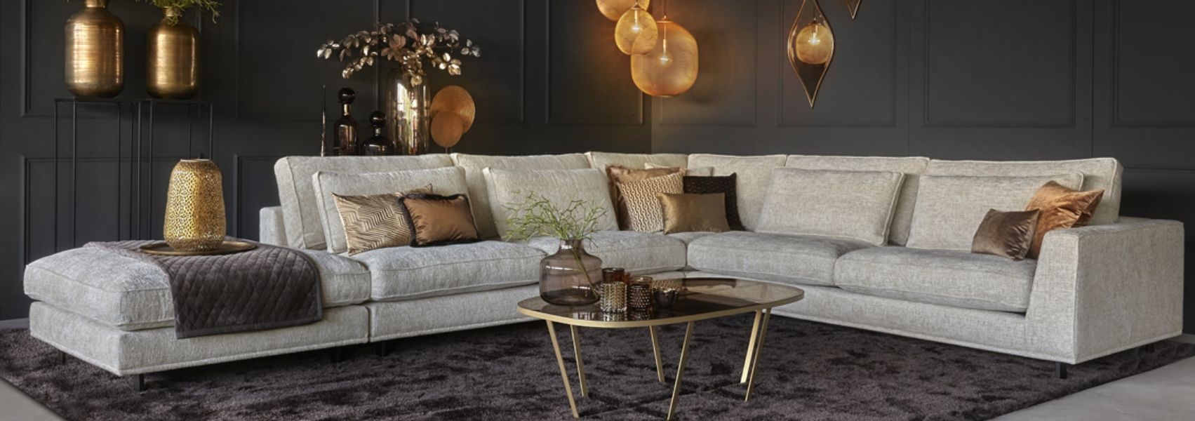 l bank in l vormige woonkamer