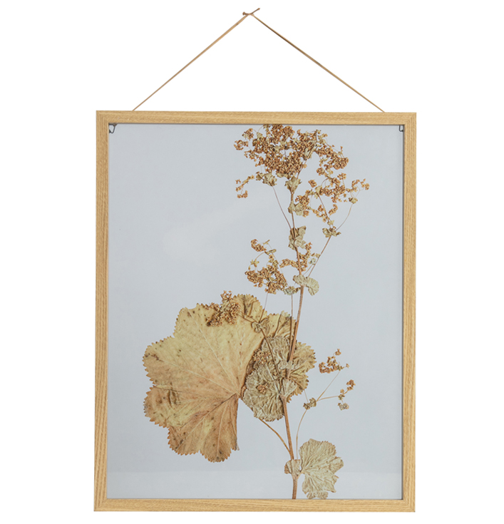 vierkante houten fotolijst glas droogbloemen