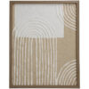 Abstracte wanddecoratie papier maché witte en bruine bogen