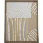 Abstracte wanddecoratie papier maché witte en bruine bogen