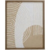 Abstracte wanddecoratie van papier maché bogen wit en bruin