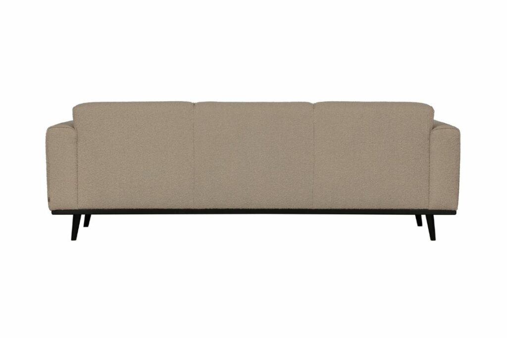 Beige boucle bank met zwarte pootjes