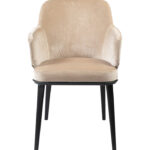 Beige eetkamerstoel met zwart onderstel