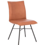 Cognac leren eetkamerstoel