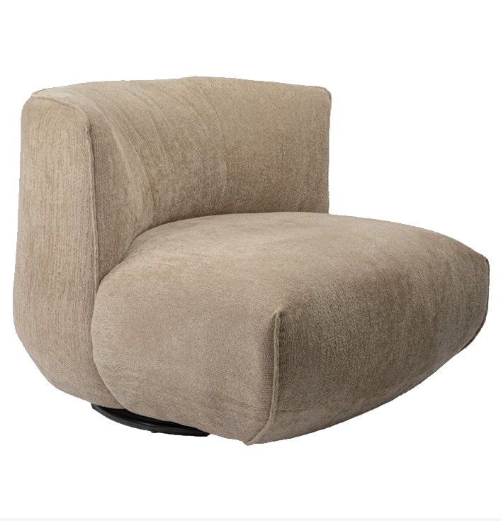 Fauteuil beige stof draaivoet