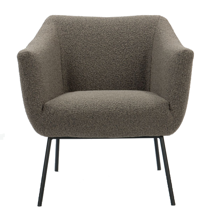 Fauteuil stof grijs bouclé