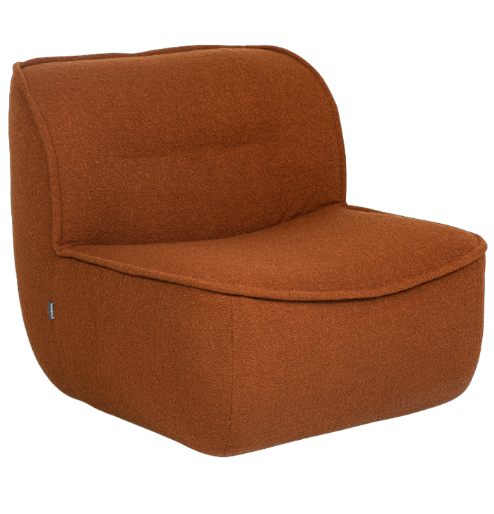 Fauteuil stof oranje rood