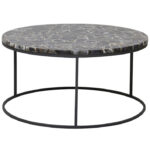 Ronde salontafel bruin metaal