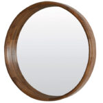 Ronde spiegel hout bruin