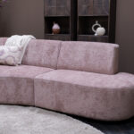 Ronde vormen bank stoffen roze