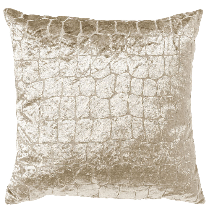 Sierkussen beige krokodil print polyester