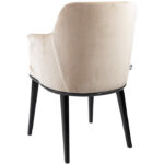 Stoffen eetkamerstoel beige velvet