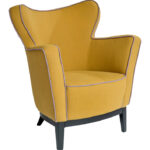 Stoffen fauteuil geel