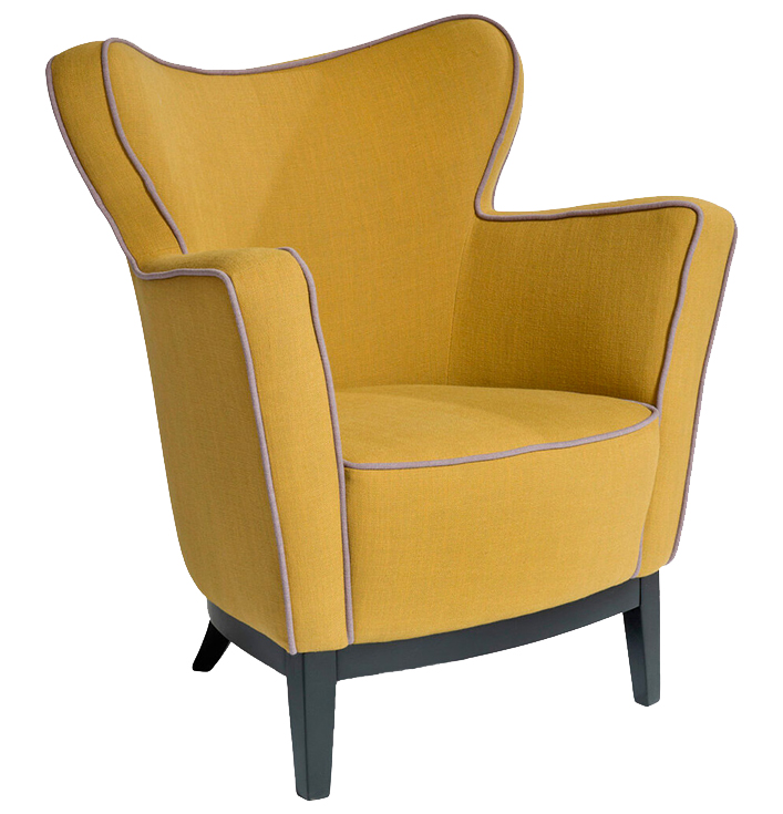 Stoffen fauteuil geel