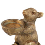 Waxinelichthouder kleine gouden muis